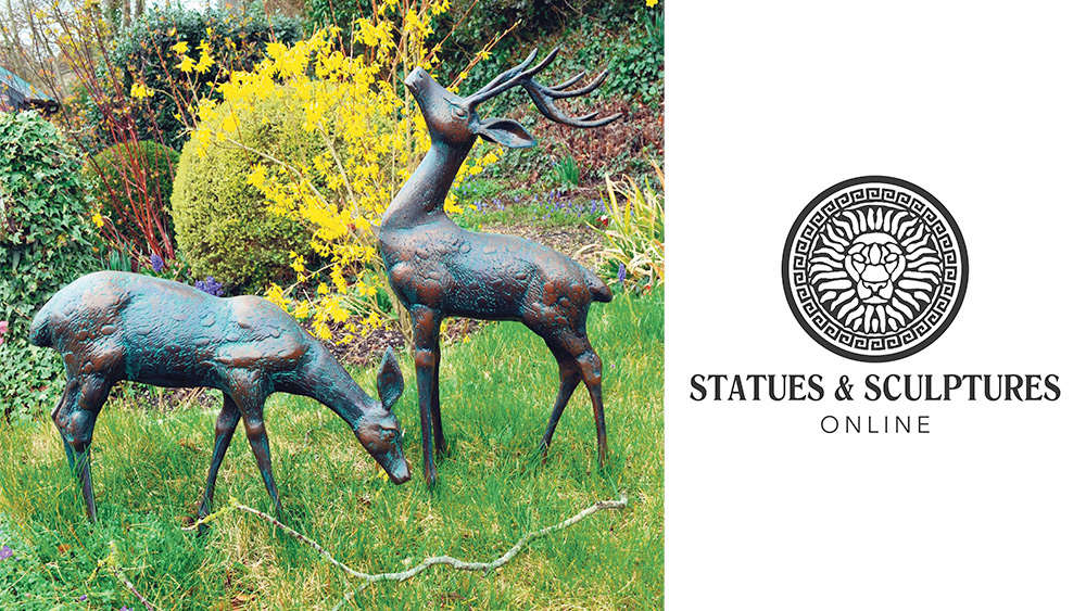Win a pair of deer garden statues, Worth over £299!