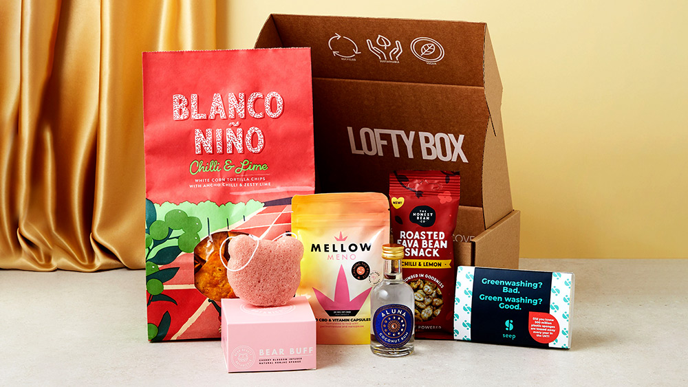 A lofty box eco-friendly product hamper