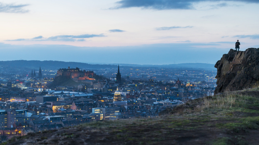 a view of Stirling, Scotland from a mountainside